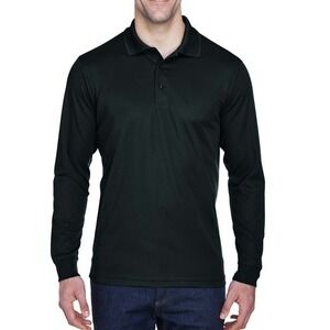 Core365 Men's Pinnacle Performance Long Sleeve Pique Polo #88192 - Black - M